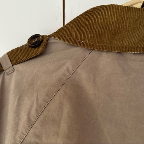 Free People Barbour Ingleby Shower Oatmeal Sz 10 NWT Color Block Contrast Collar - Picture 10 of 16